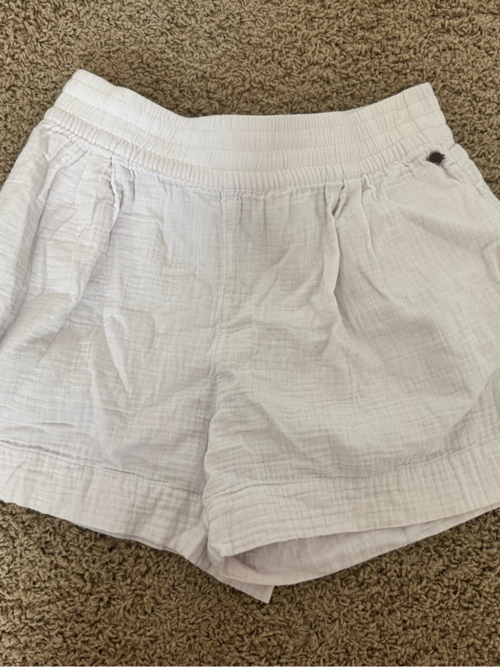 CALIA by Carrie Underwood White Lightweight Crinkle Cotton Pool Shorts